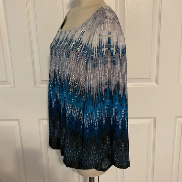 Alfani Wide Sleeve Blouson Abstract Print Embellished Blouse 16 - Picture 4 of 16